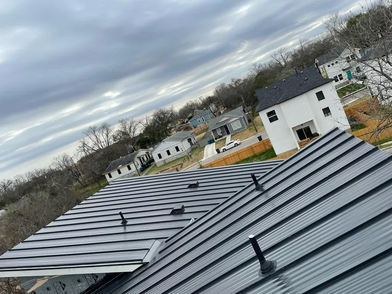 Standing seam metal roof panels with vents for Skylight Repair in Freeport